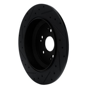 Acura MDX Brake Rotor (1) - Rear Right - R1 Concepts - Drilled & Slotted - Black - `14-`16